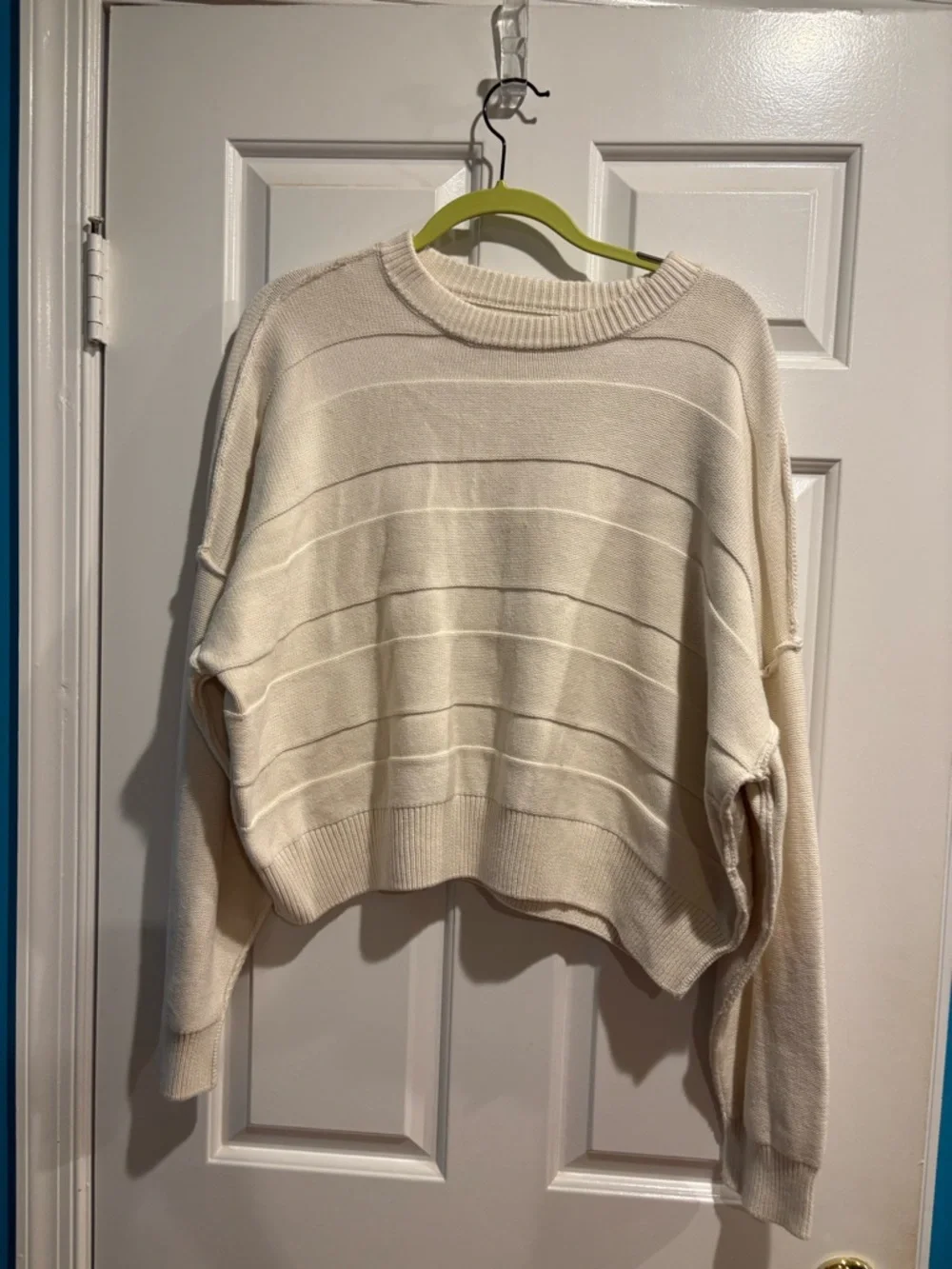 Pistola Cropped Sweater off white cotton boxy cream sz XL - Picture 1 of 6